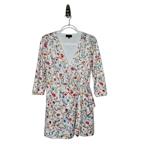 Majorelle | Carolina White Floral Sequin 3/4 Sleeve Mini Dress Medium - Picture 2 of 5